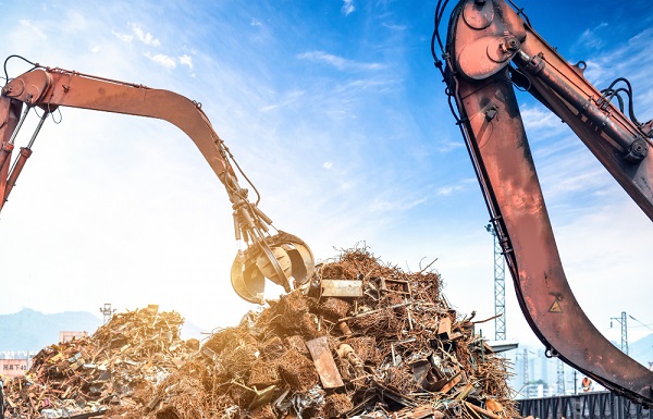 déchets sur un chantier